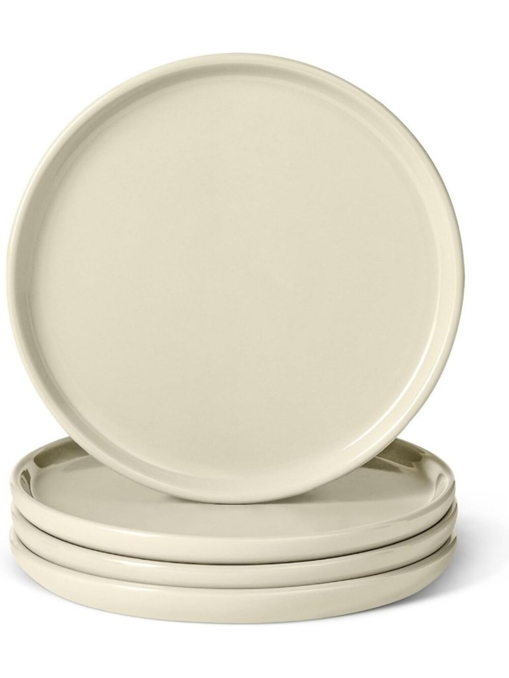 Microwave & Dishwasher-Safe Ceramic Appetizer Plates - 4-Piece Set, Ivory